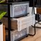 USA 3 Drawer Wide Storage Drawer Cart with Caster Wheels, Plastic Rolling Dresser for Home Closet Bedroom Bathroom Office Laundry Kitchen Craft Room Nursery and School Dorm, Black/Clear